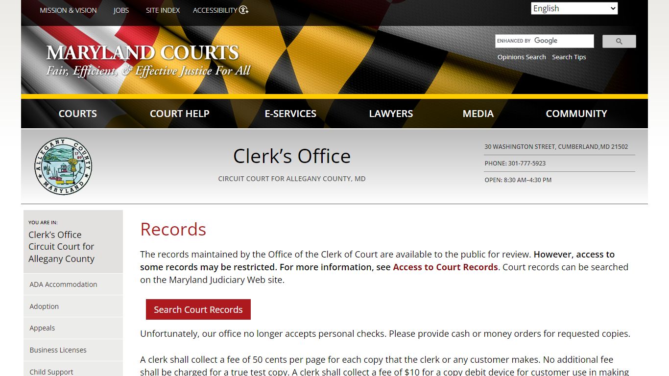 Records | Maryland Courts